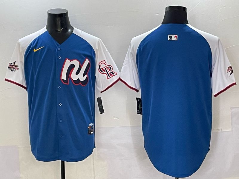 Men Colorado Rockies Blank Blue white All star 2025 Nike MLB Jersey style 01